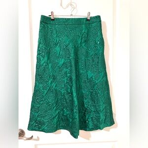 New Vineyard Vines Emerald Green Jacquard A-Line Holiday Christmas Skirt - Sz S
